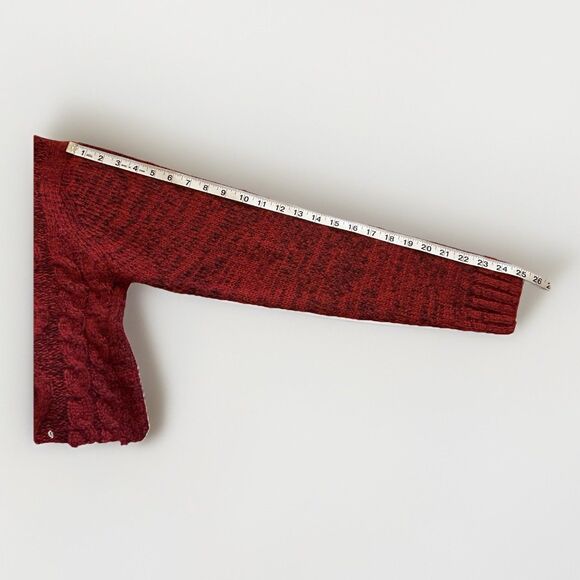 Fisherman Cable Knit Sweater Mens L Chunky 1/4 Button Mock Neck - Picture 8 of 9